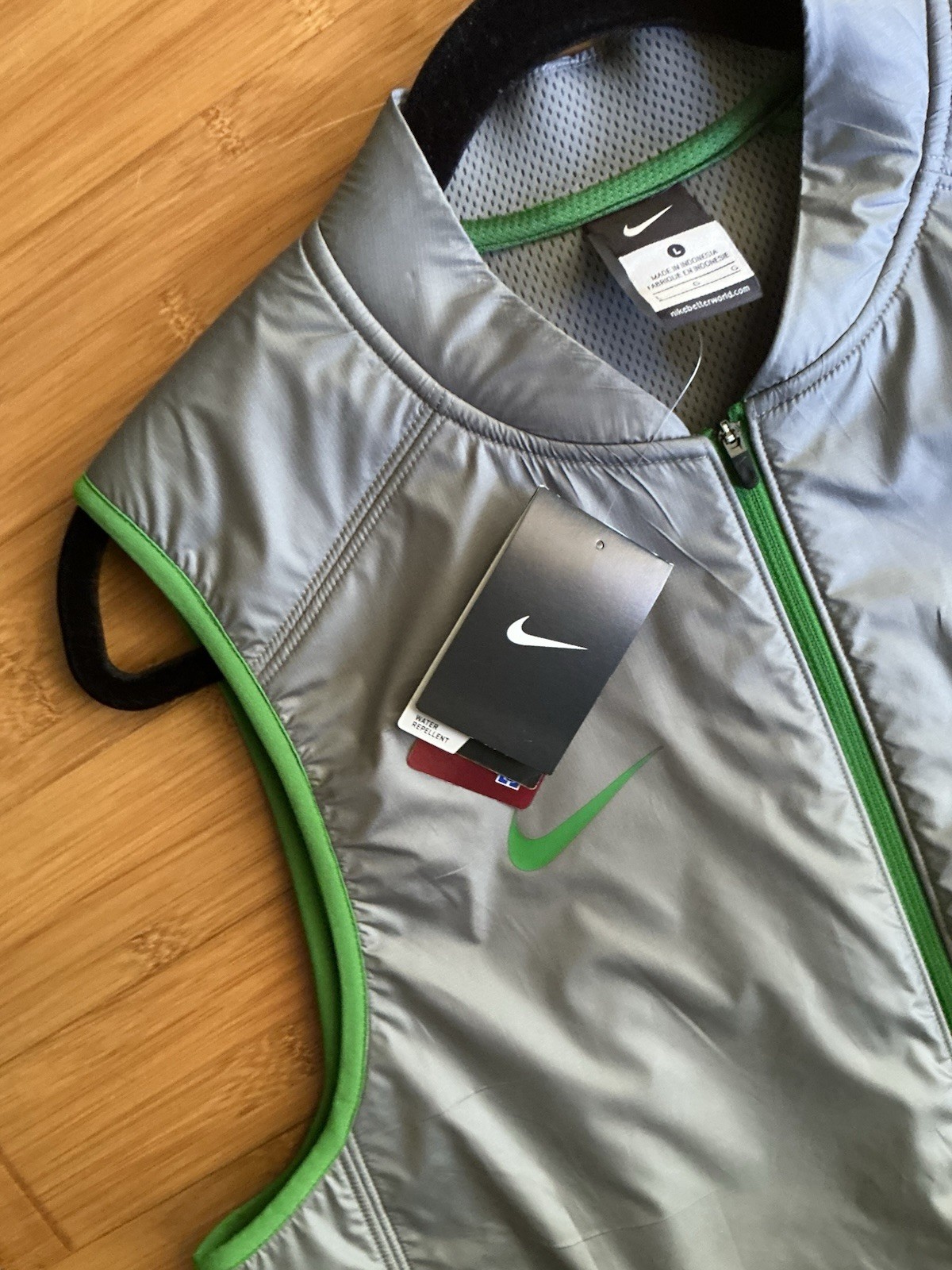 Oregon Ducks Water Repellent Vest Jacket Nike Steel Gray Green NCAA Men’s Large