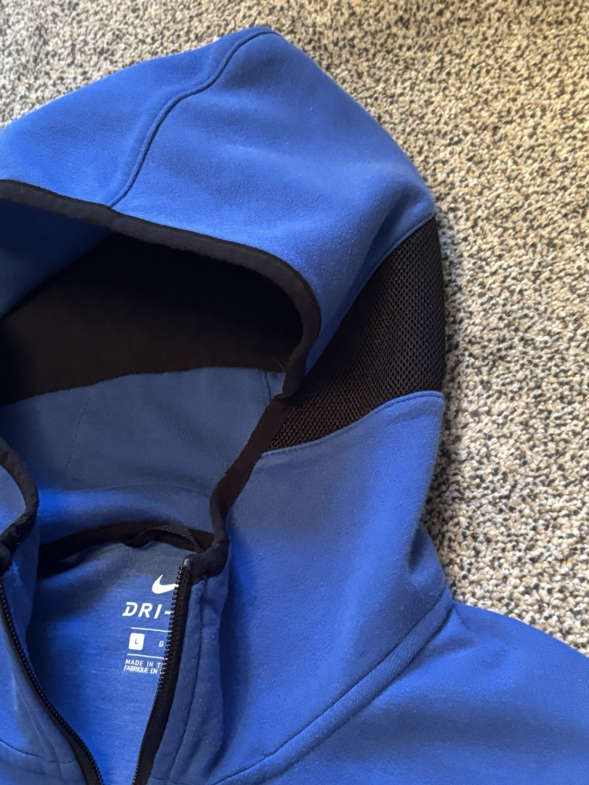 Duke Blue Devils Nike Hoodie Mens Medium/ Large Full Zip Sweatshirt Blue Dri-Fit