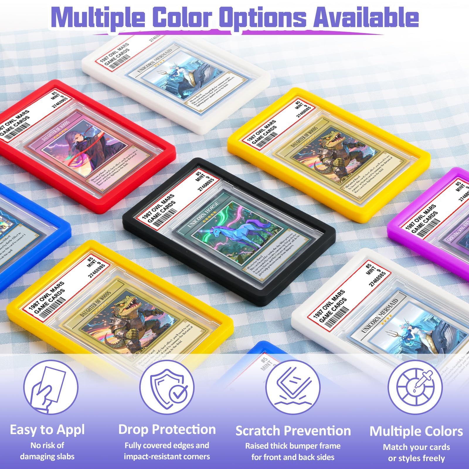 PSA Slab Bumper with Graded Card Slab Set, Hard TPU PSA Slab Bumper Protector…