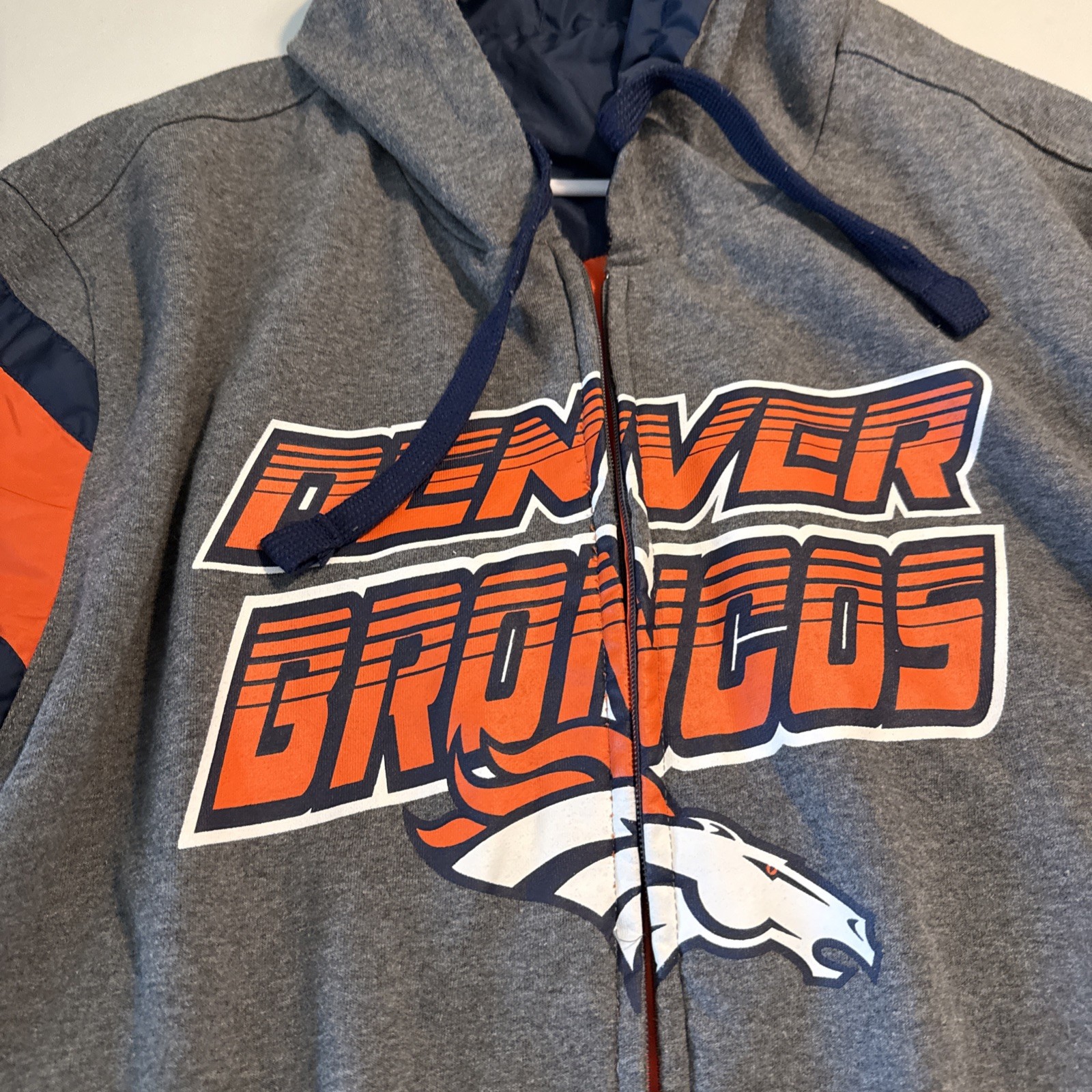 NWOT Men’s 3XL GIII NFL Denver Broncos Reversible Orange & Gray Hoodie Jacket