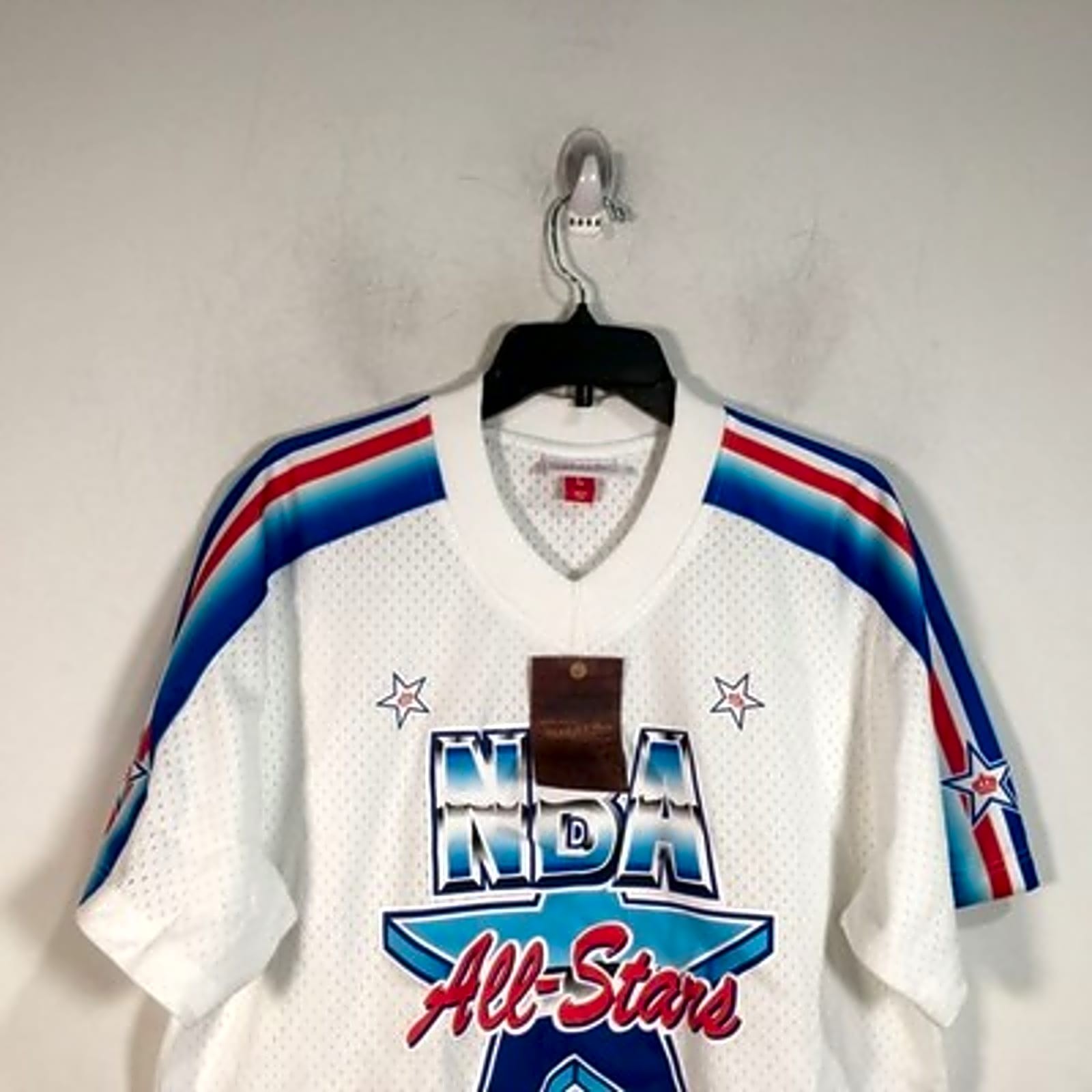 Mitchell Ness 1991 NBA All-Star Game Mesh V-Neck Jersey White Men’s Large