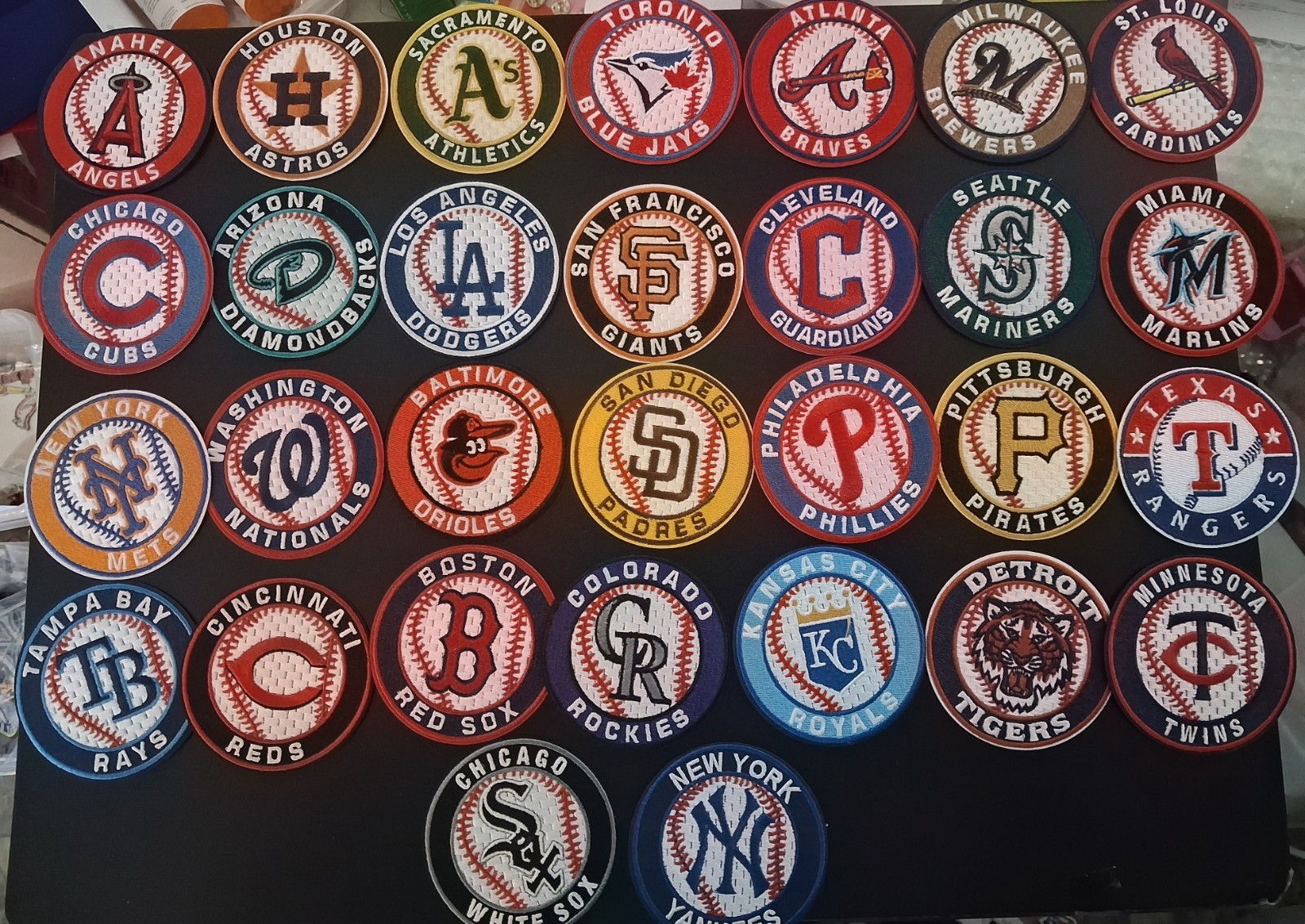 All 30 MLB Team Logos Iron On Patches Round 3″ in Diameter