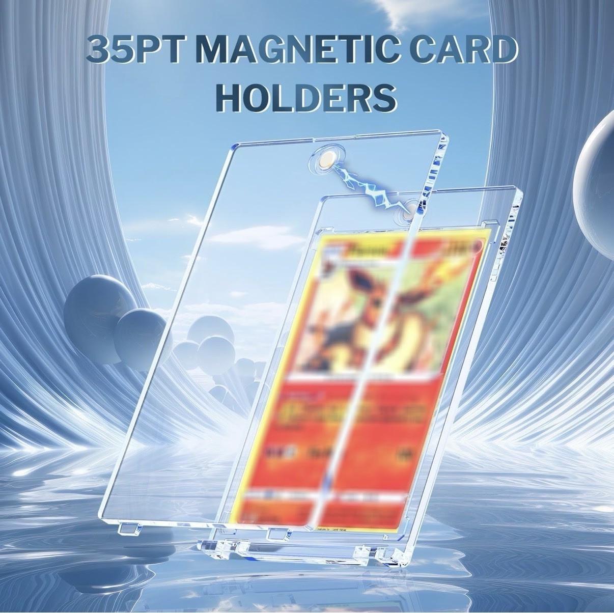 35PT Magnetic Card Holder Standard Size Crystal Clear (50 count) Used-Very Good