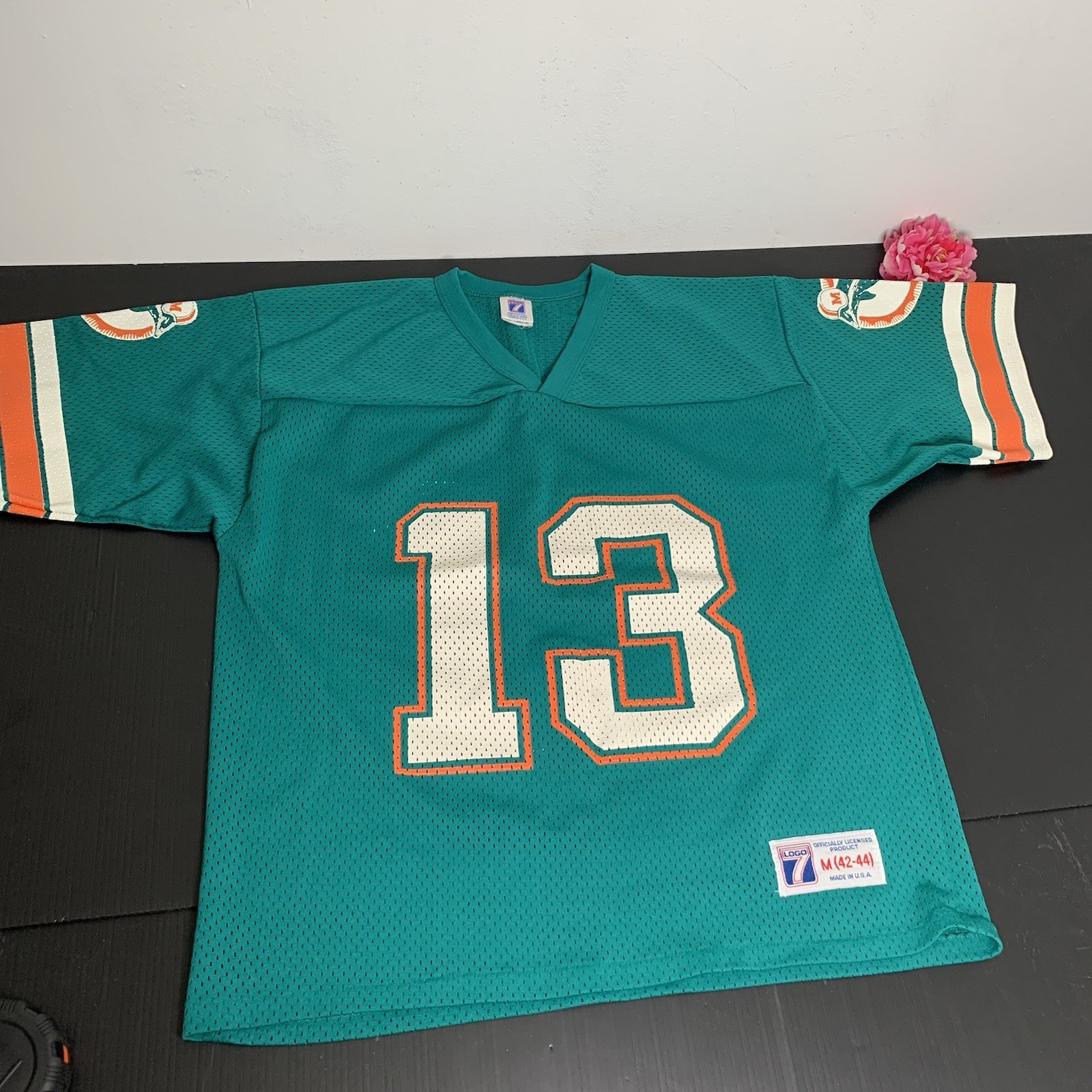 LOGO 7 – VTG Miami Dolphins Dan Marino No. 13 Jersey – Size: M – Made in USA