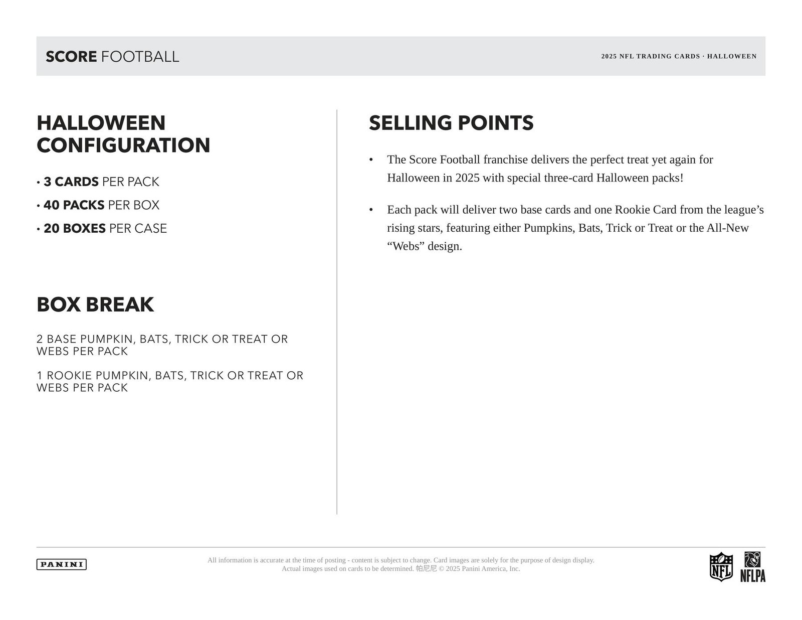 2025 PANINI SCORE-A-TREAT HALLOWEEN FOOTBALL 40-PACK BOX (LOT OF 12)