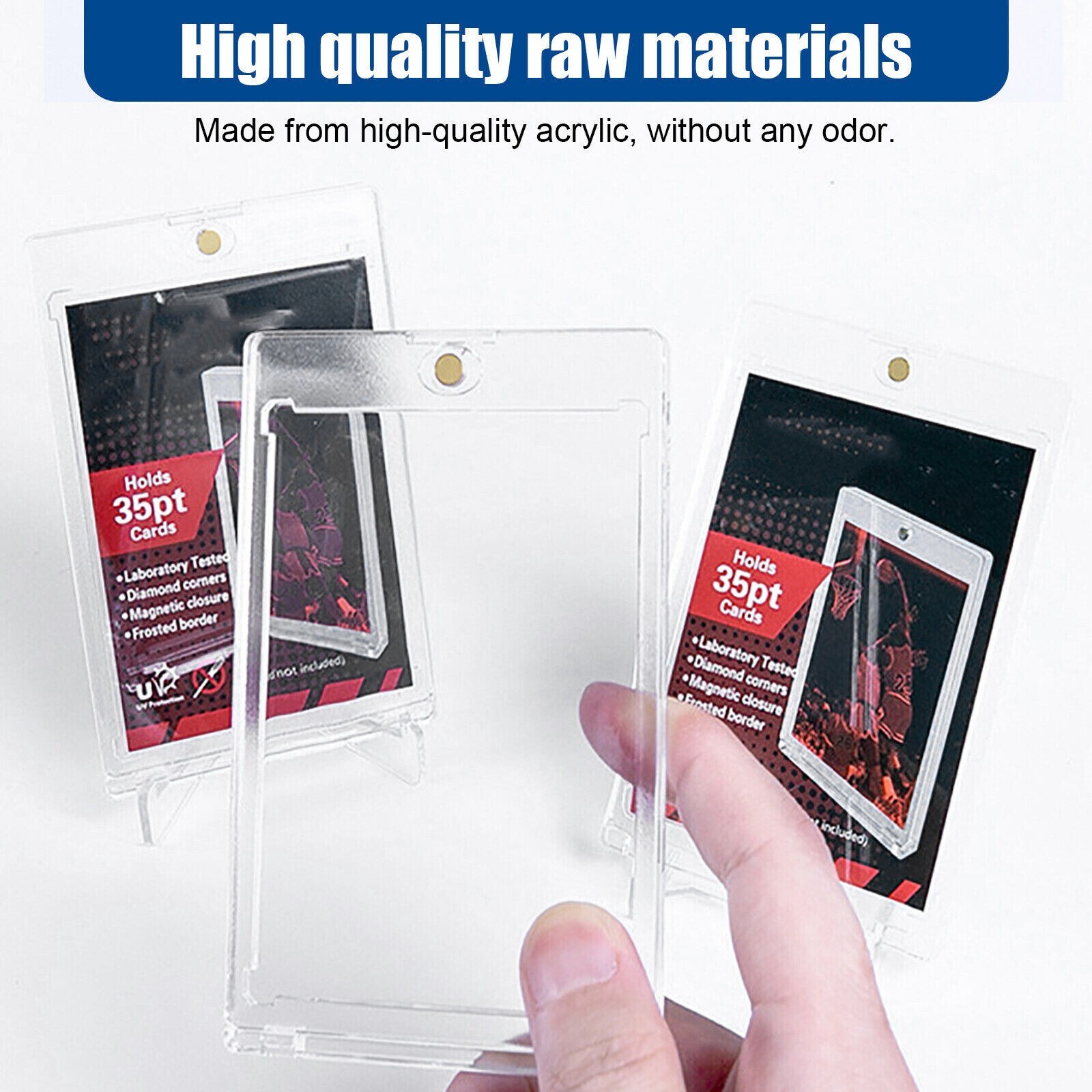 HeavyDuty Magnetic Trading Card Holders 35pt 75 130 One-Touch Hard UV Protection