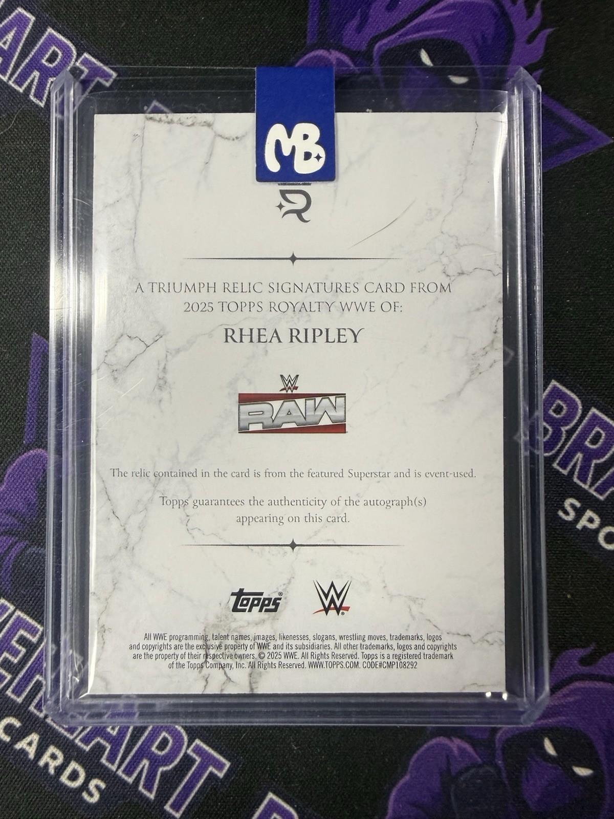 2025 Topps Royalty WWE Rhea Ripley Triumph Relic Signatures #40/50