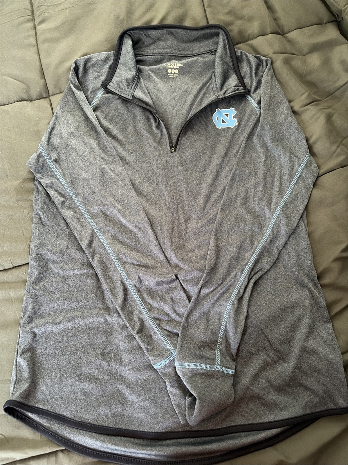 North Carolina Tar Heels 1/4 Zip Jacket Men 2XL Running Grey Pullover NCAA