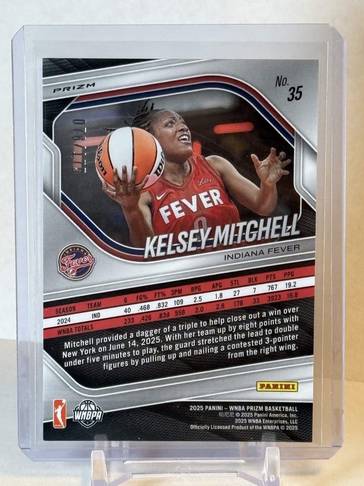 Kelsey Mitchell 2025-26 Panini Prizm WNBA Pink /175 #35 Indiana Fever