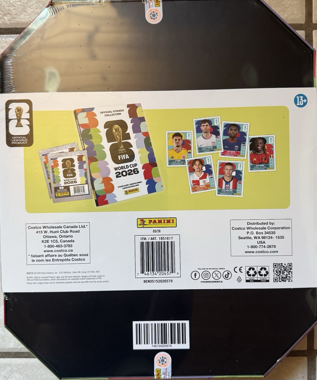 Panini FIFA WorldCup 2026 Official Sticker Album Hardcover/40 Packs 280 Stickers