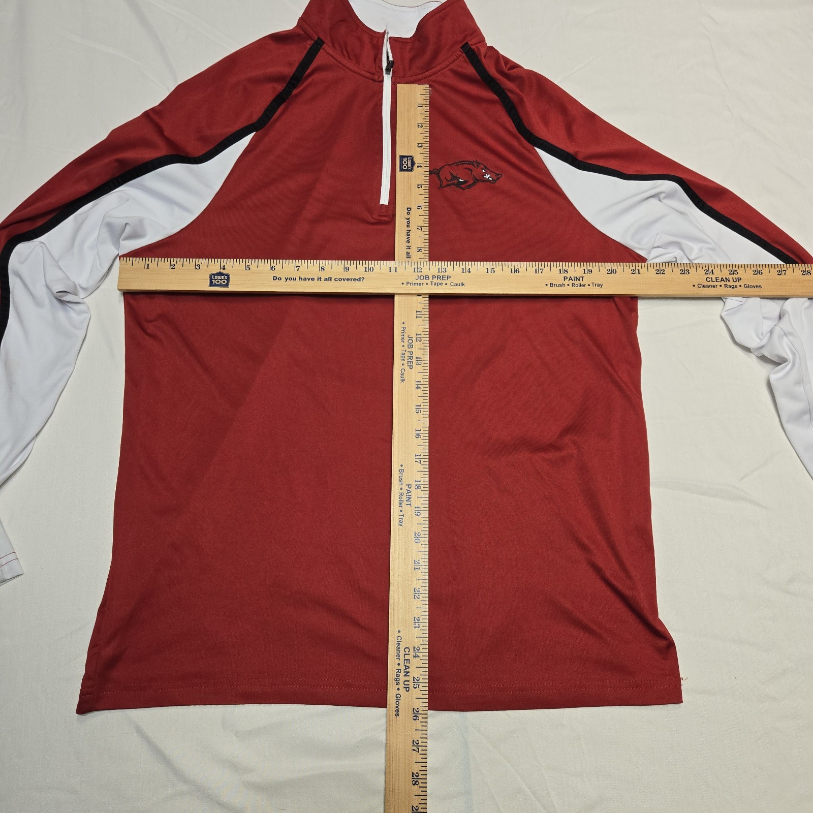 University of Arkansas Razorbacks Long Sleeve 1/4 Zip Pullover Jacket L See Pics