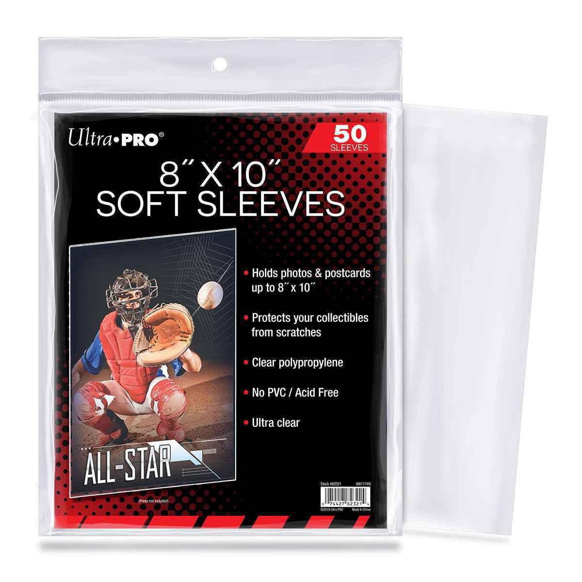 Ultra PRO 50CT 8″ x 10″ Soft Sleeves Postcards Collectibles Storage Organizer