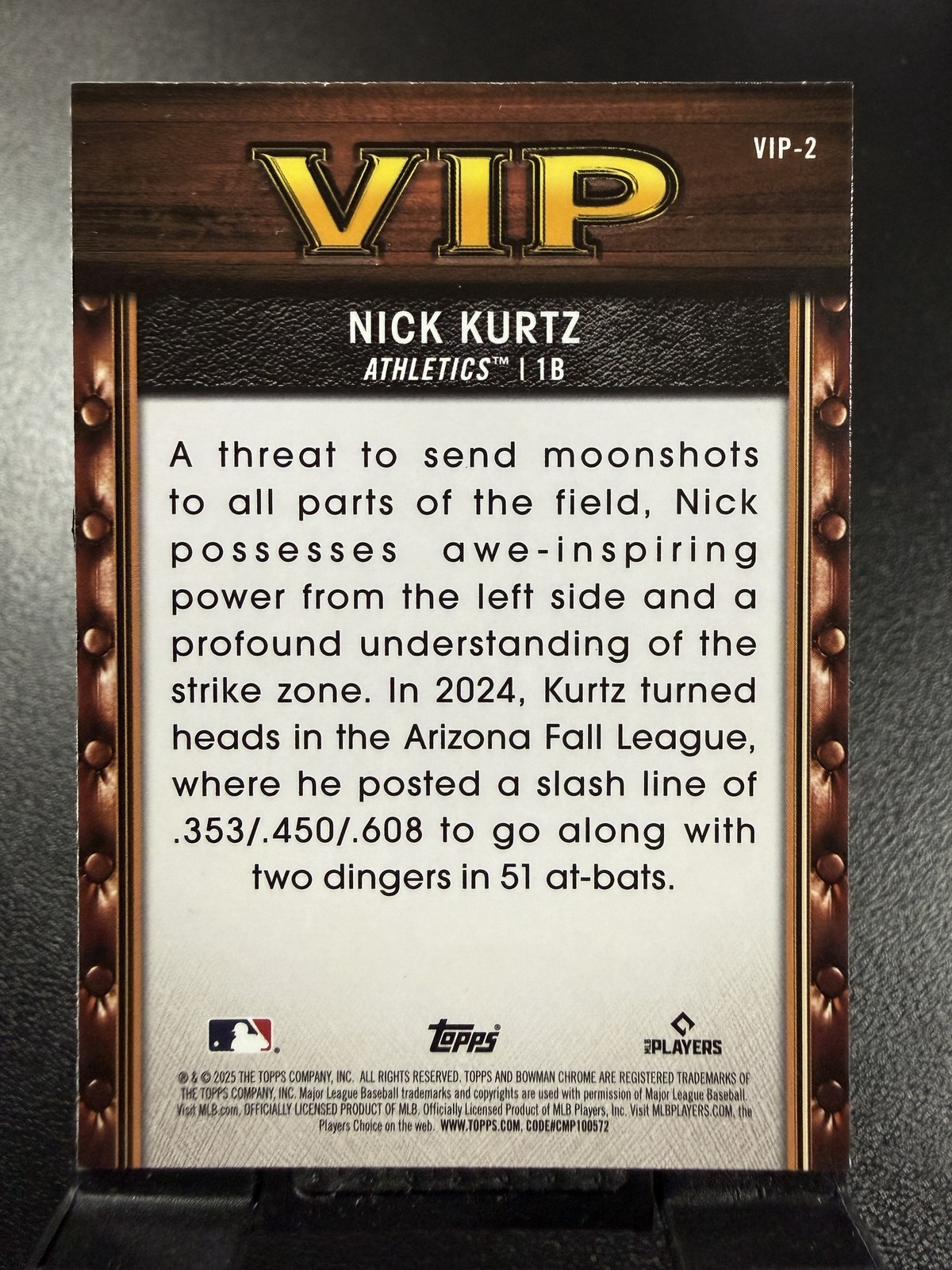 2025 Bowman #VIP-2 Nick Kurtz Very Important Prospects