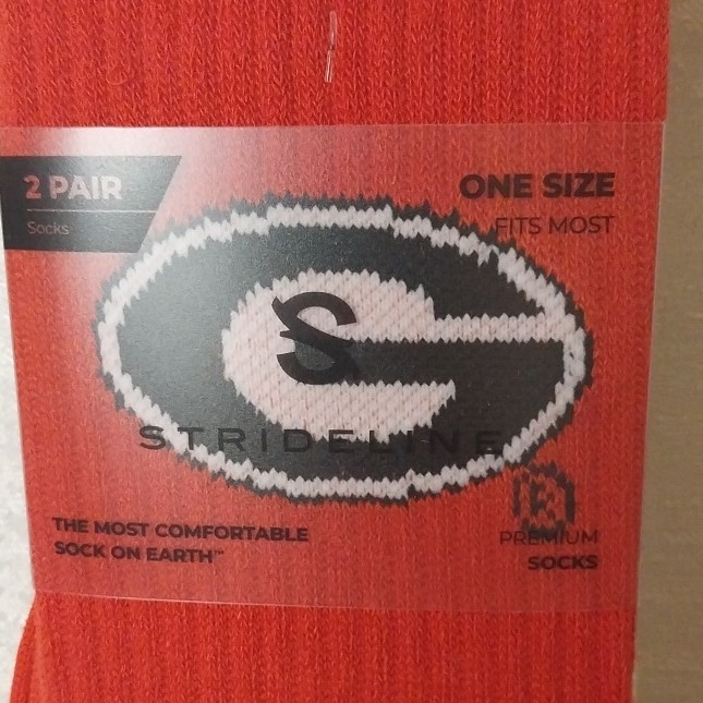 Strideline Georgia Bulldogs Red White Black Socks Size M/L NCAA 2 Pack