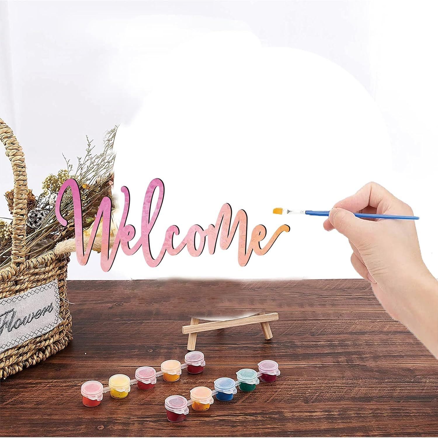 Welcome Sign Wall Art Decor Welcome Wood Cutout Hanging Welcome Sign Rustic Welc
