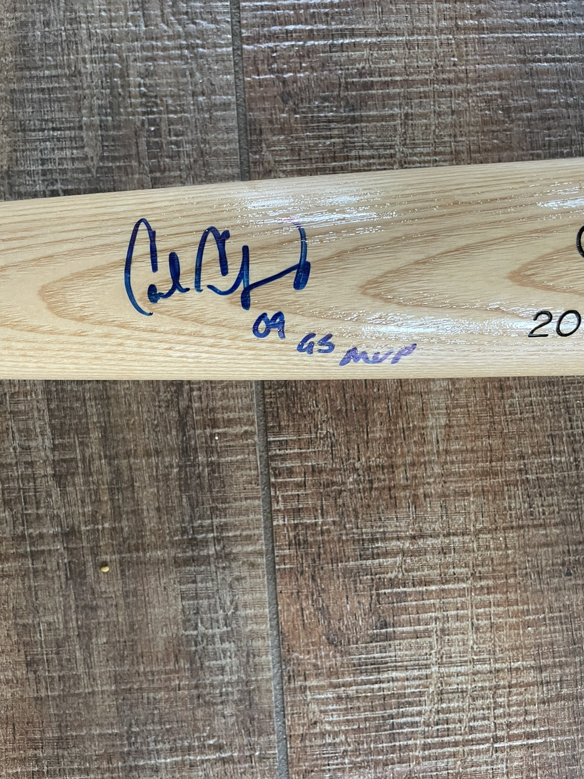 Carl Crawford Autographed Rawlings Big Stick Bat Inscribed 2009 AS MVP GameIssue