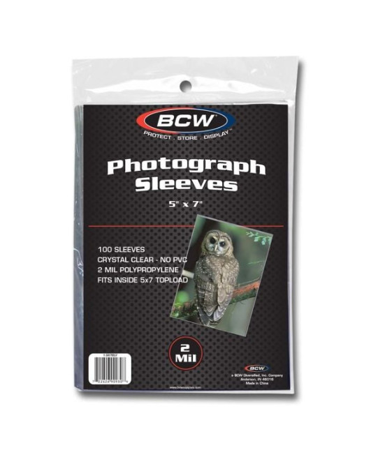 BCW (Brand New) 100ct – 5 X 7 Photo Sleeves – 2 Mil – For Photos/Prints