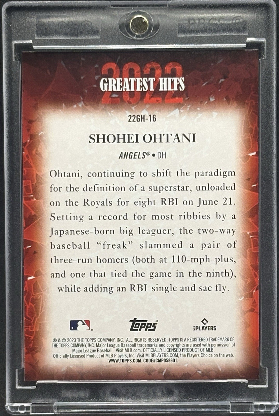 Shohei Ohtani RARE RED CRACKED ICE REFRACTOR INVESTMENT CARD DODGERS MVP MINT