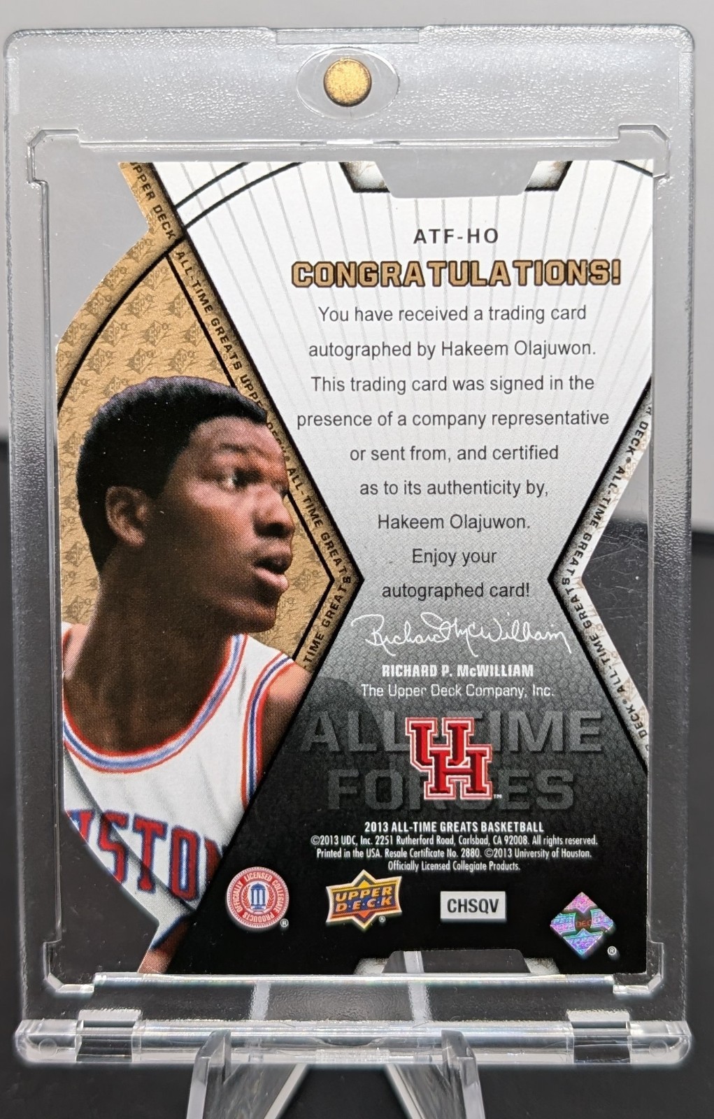 Hakeem Olajuwon 2012 UD ALL TIME GREATS SPx All-Time Forces /35 Auto Houston