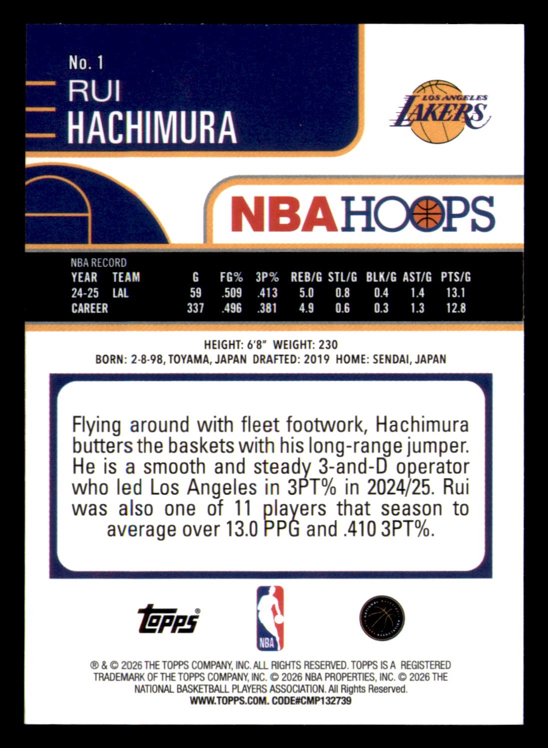 2025-26 Hoops #1 Rui Hachimura