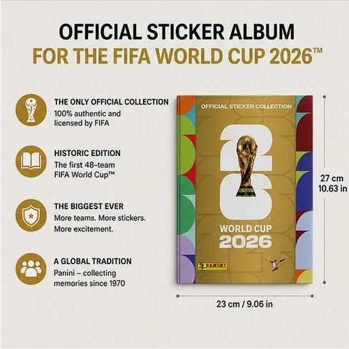 PRESALE FIFA World Cup 2026 Stickers 50-Pack Box Gold Limited & Hardcover Album