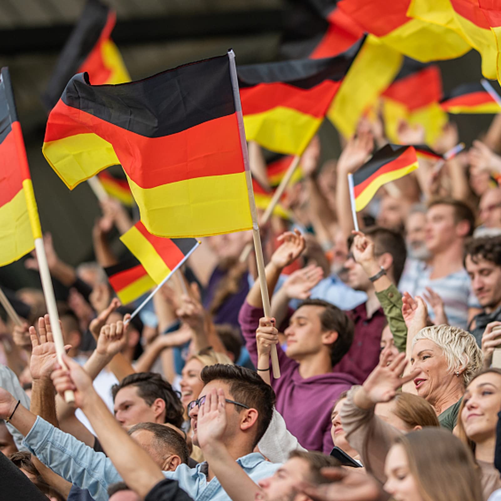 AhfuLife 30 Pcs Germany Hand Held Flags for World Cup 5×8 Inch-30 Pcs, German