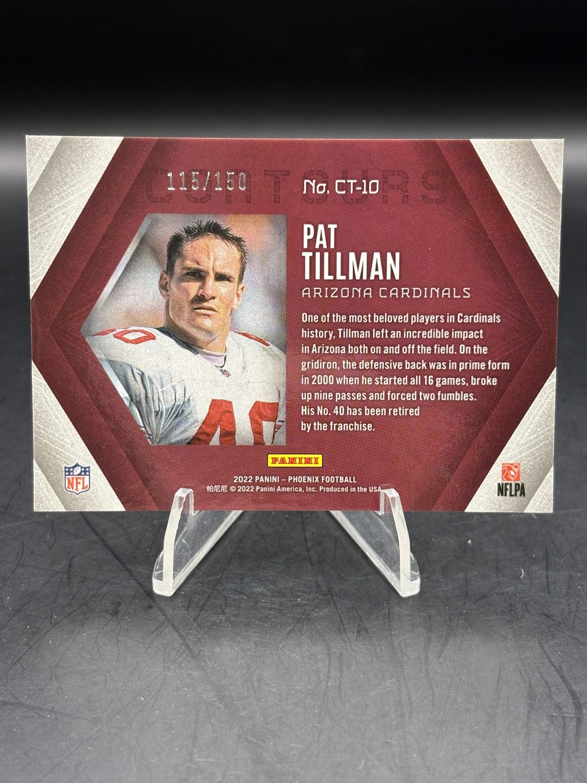 2022 Panini Phoenix #CT-10 Pat Tillman Contours Teal #/150