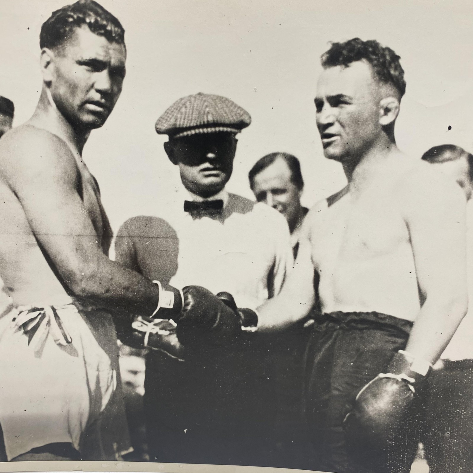Vintage Jack Dempsey Tommy Gibbons 1923 Original Boxing Photo 8x10in Black White