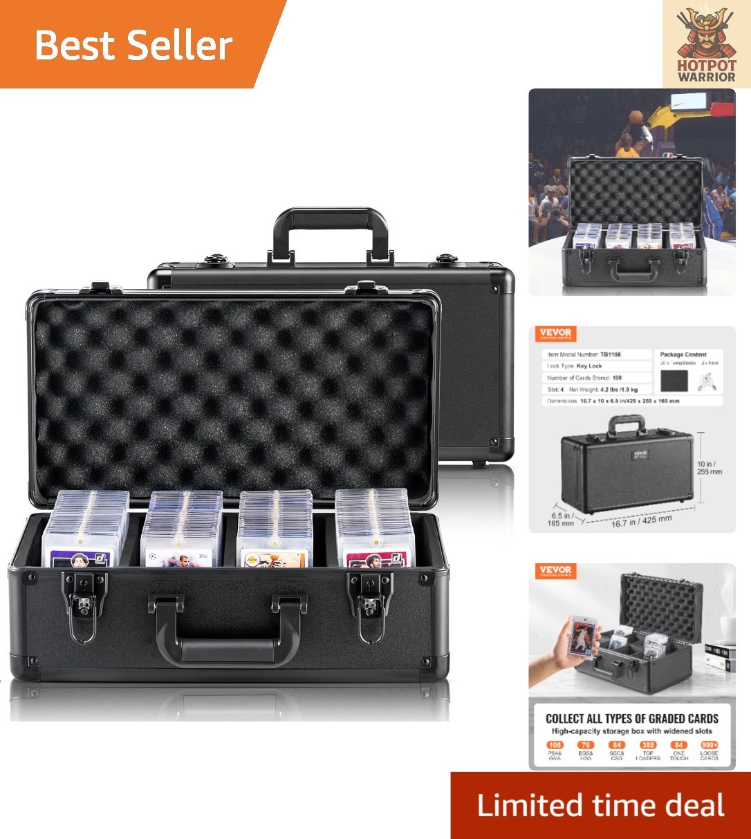 High-Capacity Graded Card Storage Box: Holds 108 PSA Cards Safely & Securely