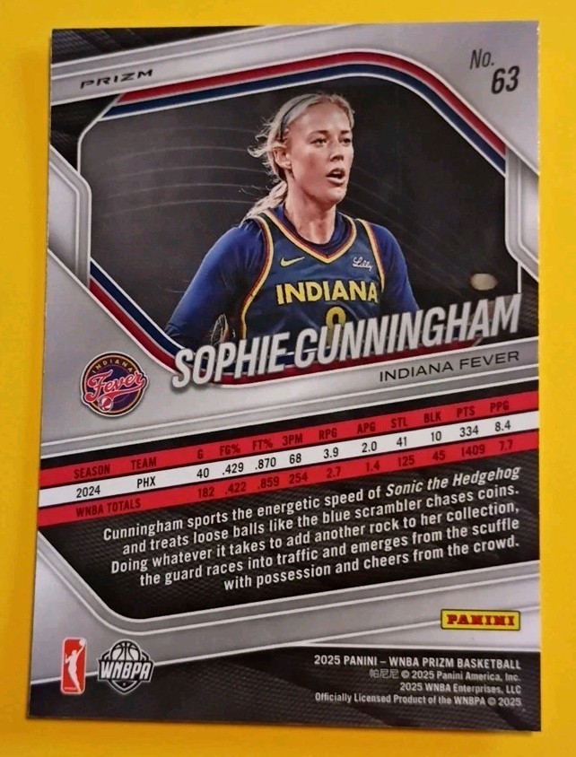 2025 Panini Prizm WNBA – Sophie Cunningham #63 White Seismic Prizm SP