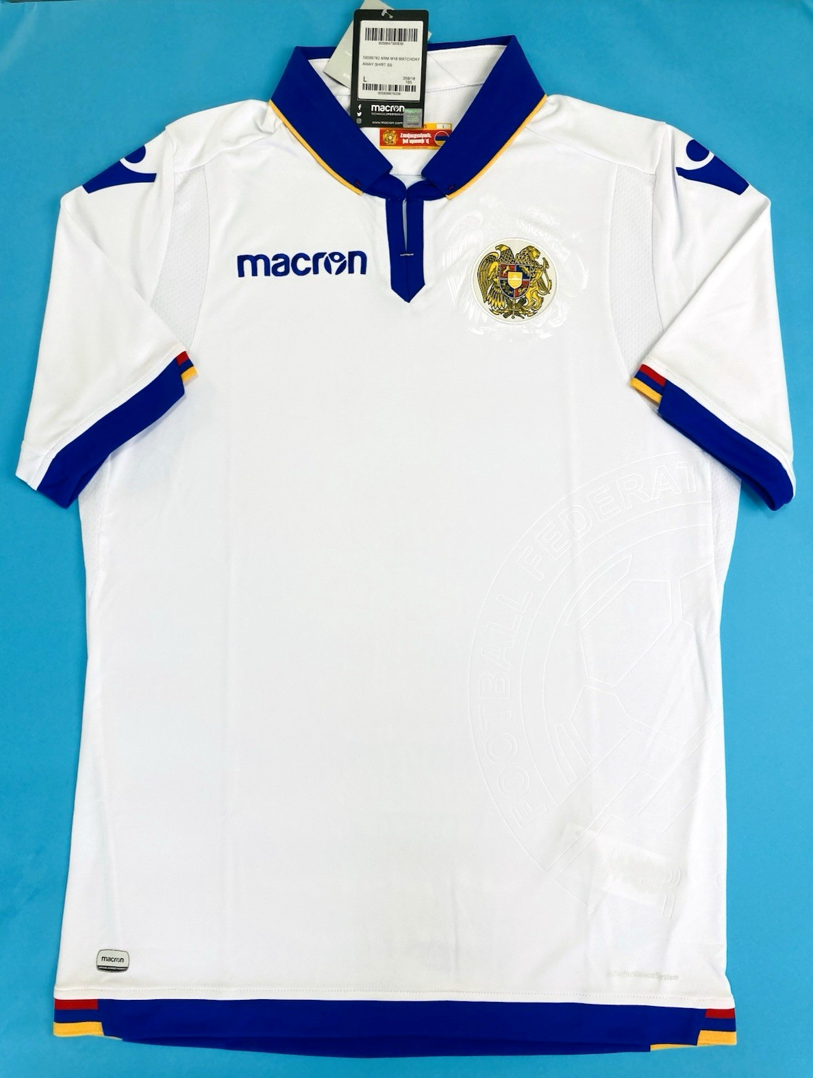 NWT ARMENIA 2018/19 L Away Macron Football Shirt Soccer Jersey Top Kit Camiseta
