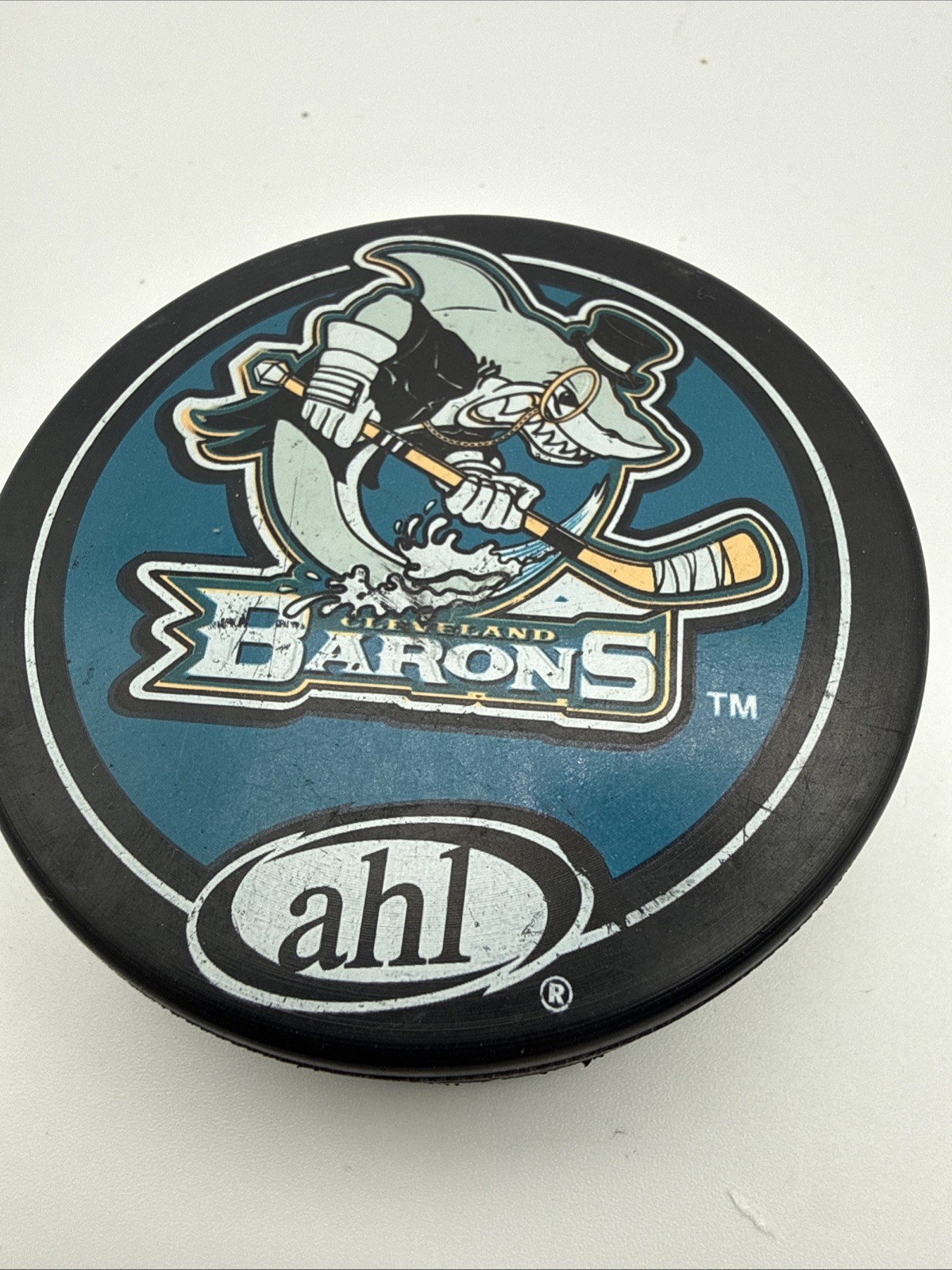 CLEVELAND BARONS Hockey Puck, AHL Souvenir Puck Made Slovakia
