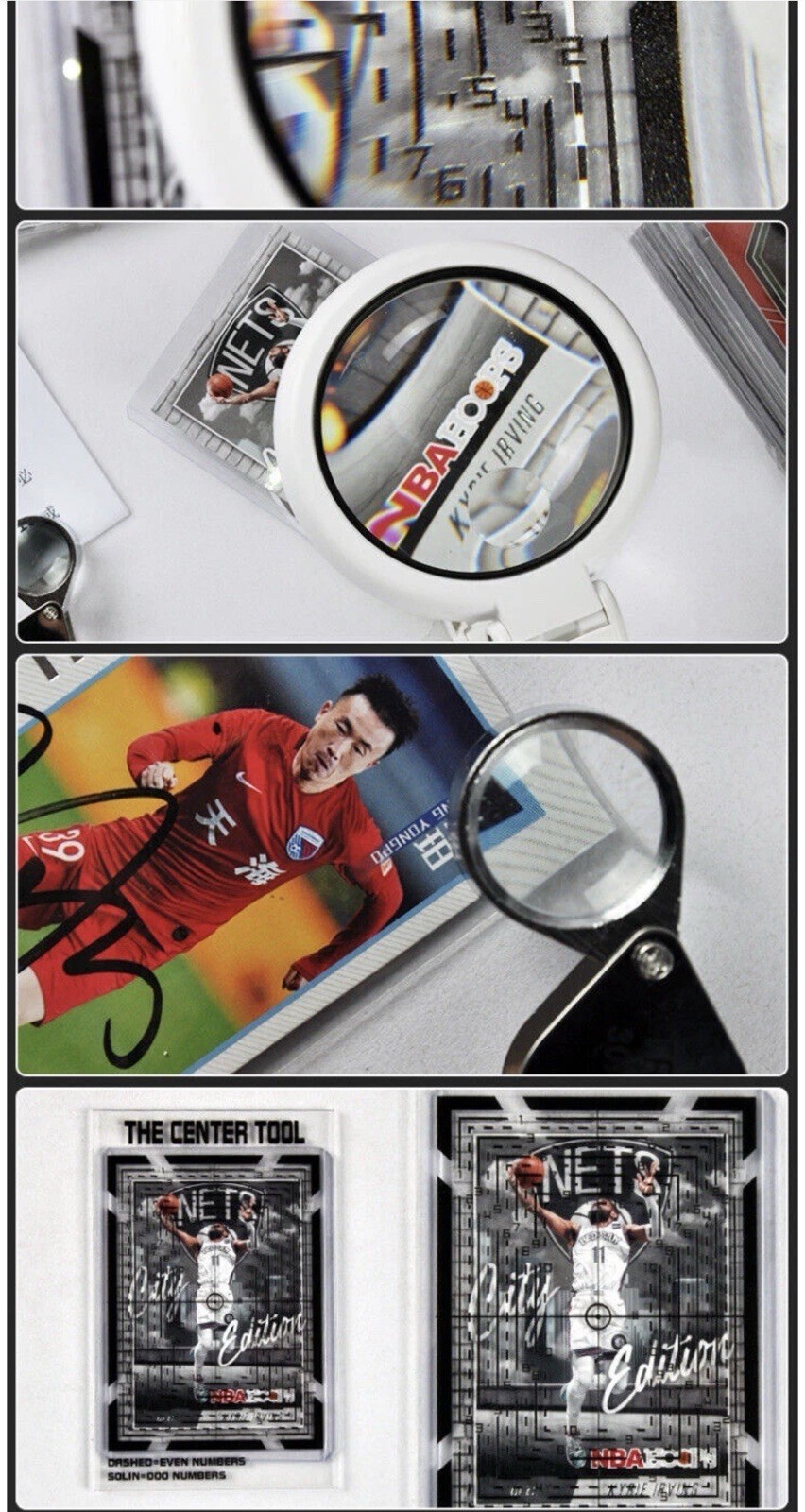 Sports/Pokemon Grading Kit Centering Tool w/ 30X Magnifying Glass & LED SGC PSA