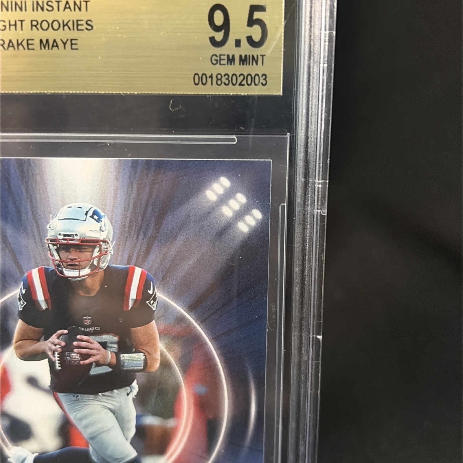 2025 Panini Instant Drake Maye Spotlight Rookies RC #SR-4 Beckett 9.5 GEM Mint