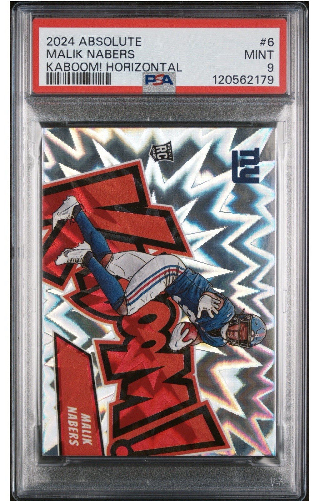 Panini 2024 Absolute Kaboom! Horizontal Malik Nabers RC #6 Giants PSA 9