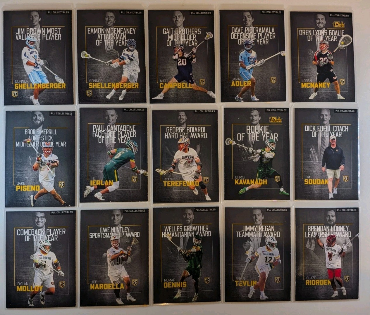 AWARD WINNER PLL Fieldside II Premier Lacrosse League (15) Card Complete Set