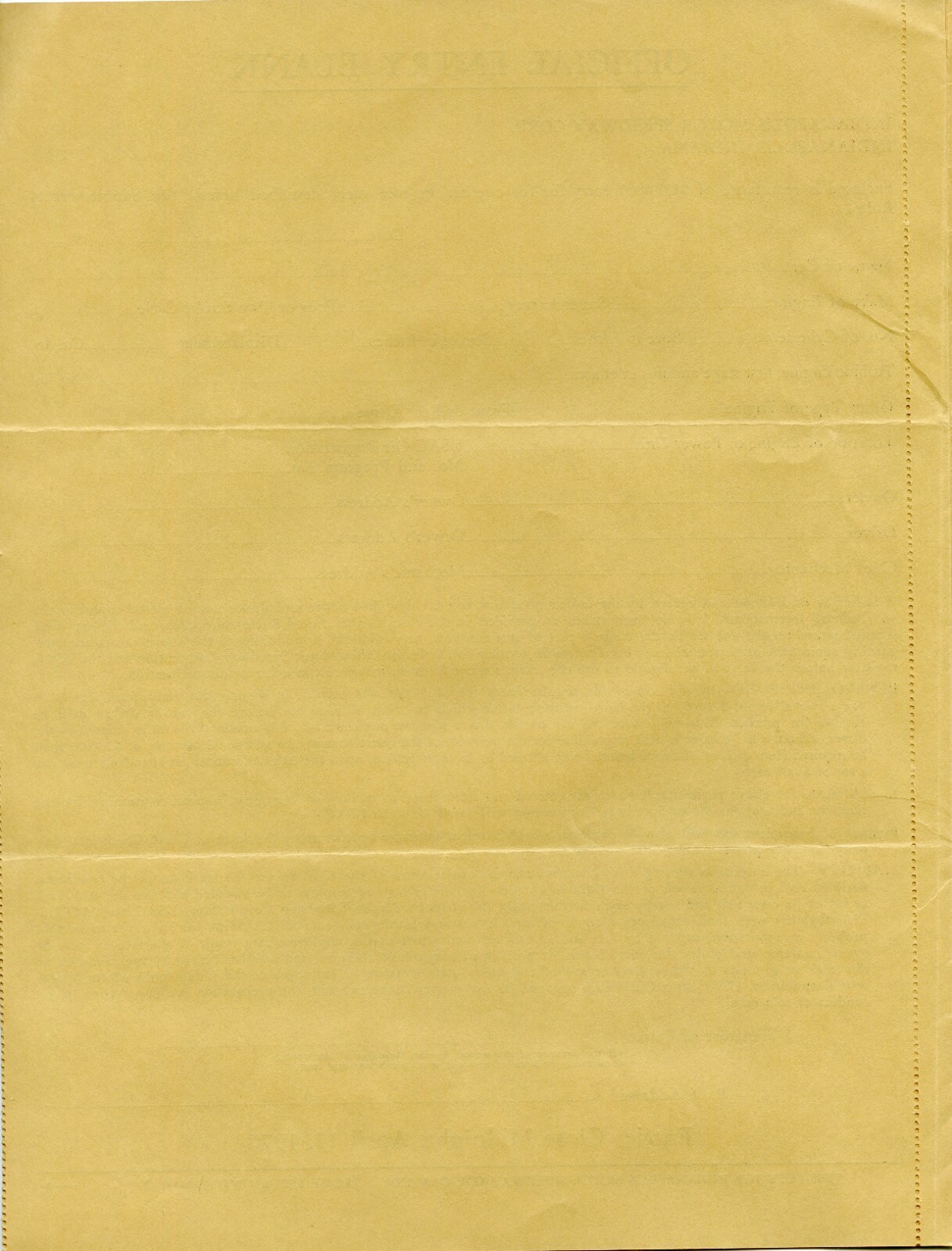 Indy 500 1970 OFFICIAL ENTRY BLANK RULES AND REGULATIONS