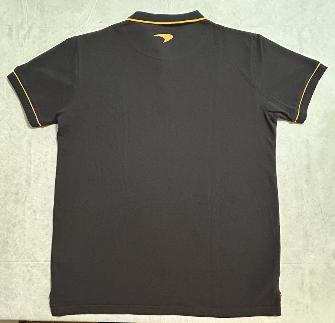 McLaren Formula 1 Team Polo Shirt Mens L Jack Daniels F1 Racing Black Orange