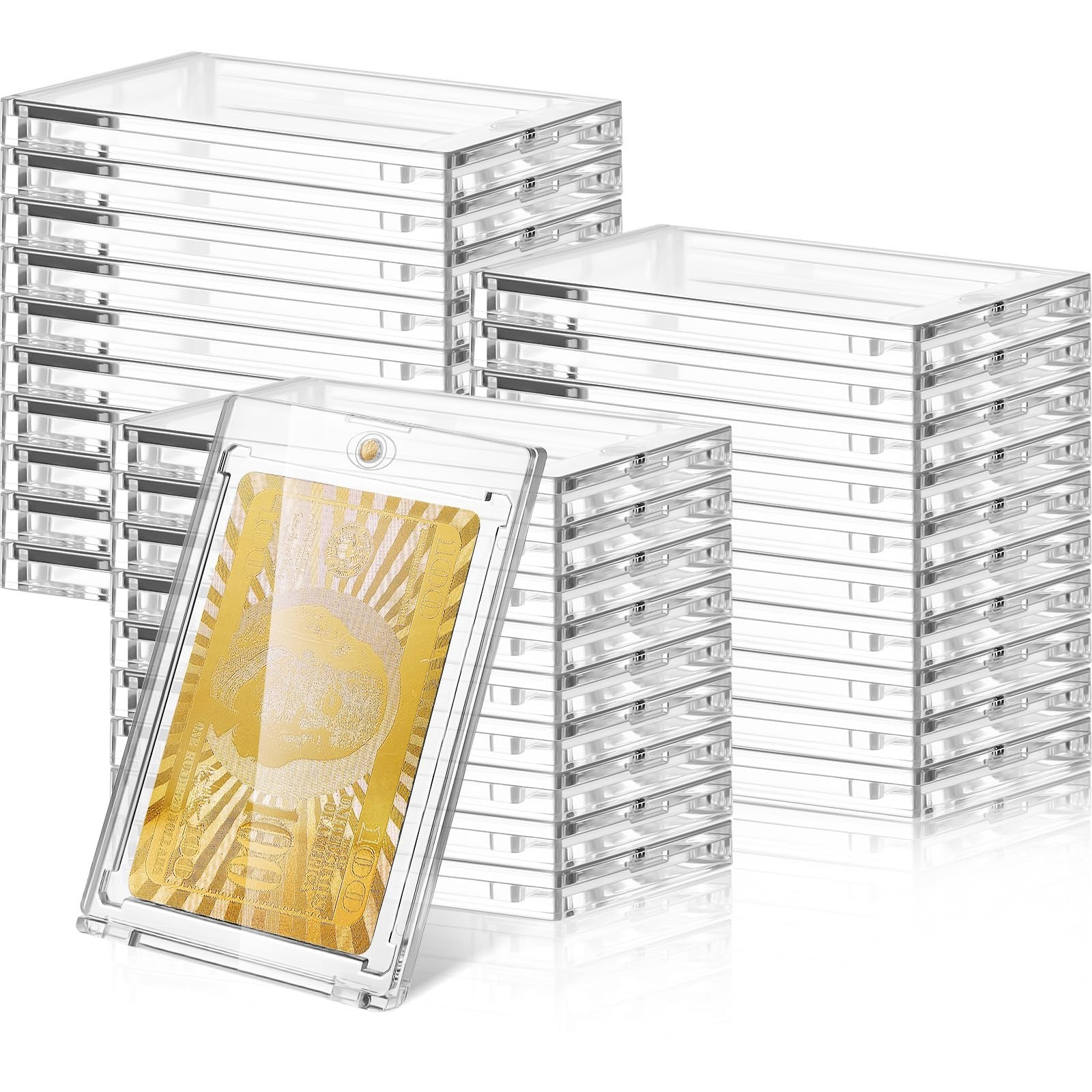 30 Pcs Magnetic Card Holders – Clear Protectors for Thick Baseball, Football, Ho