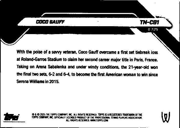 2025 Topps Now #TN-CG1 Coco Gauff