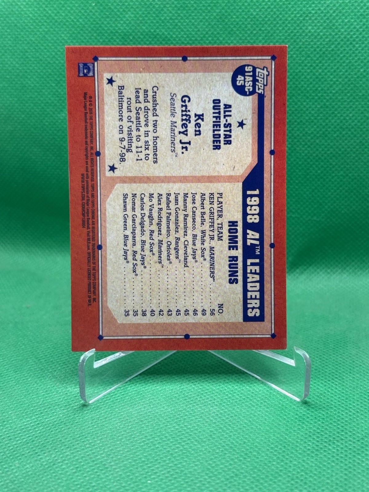 2026 Topps Series 2 Baseball Ken Griffey Jr Silver Pack Orange Mojo # 25/25!