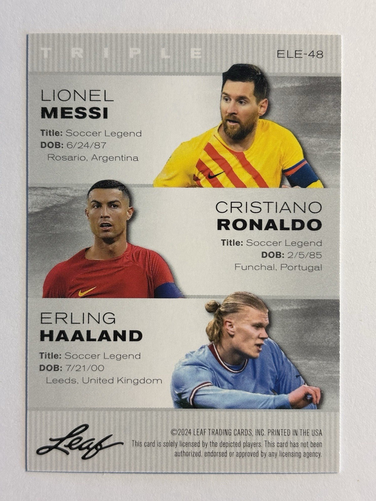 Messi *Pele*Ronaldo Yamal 2024 “Special Release” Triples Lot (10) Soccer Cards