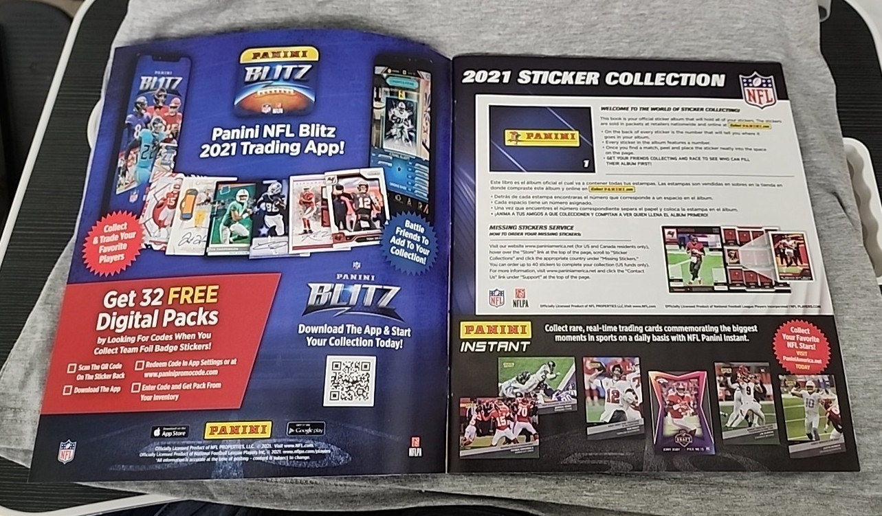 2021 Panini NFL Sticker Card Collection Book (Never Used)