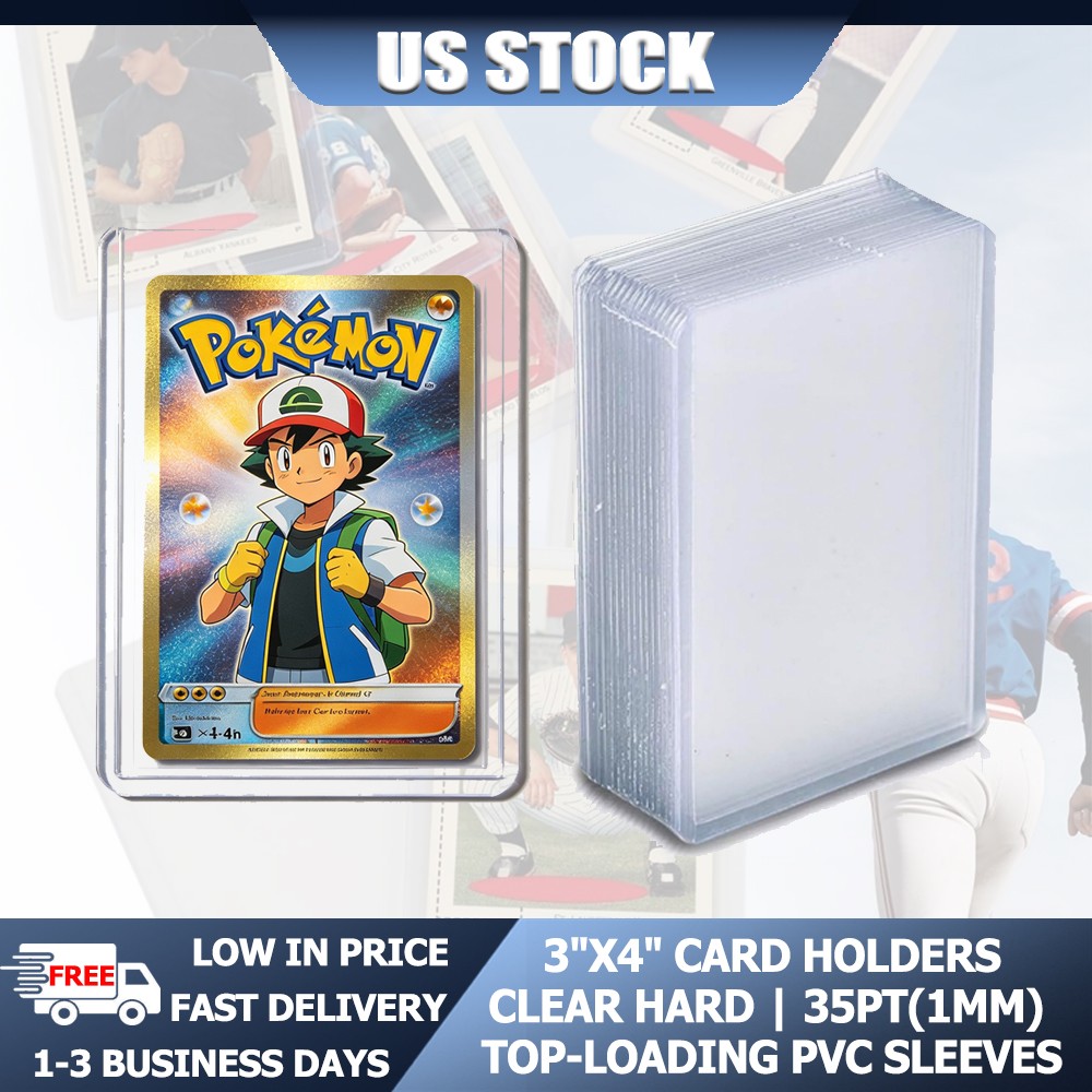3″x4″ TopLoad Card Sleeves 35PT 25/50/100/200pcs Clear PVC For Pokemon One Piece