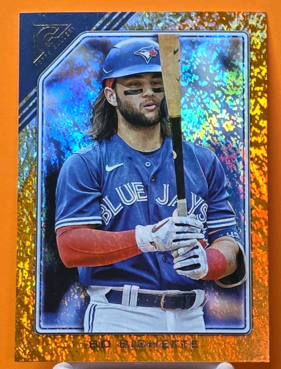 2022 Topps Gallery Bo Bichette #186 Orange Pattern /10 Toronto Bluejays SP Rare