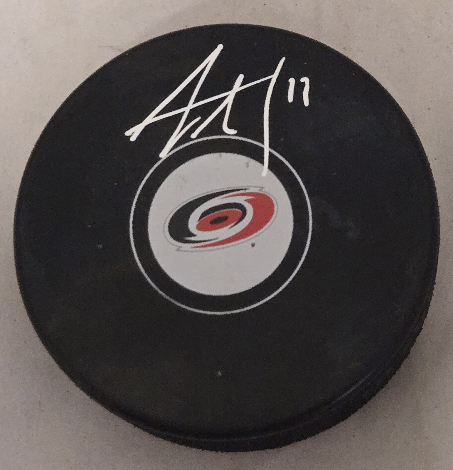 Jordan Staal Signed Carolina Hurricanes Hockey Puck FANATICS Authentic Auto