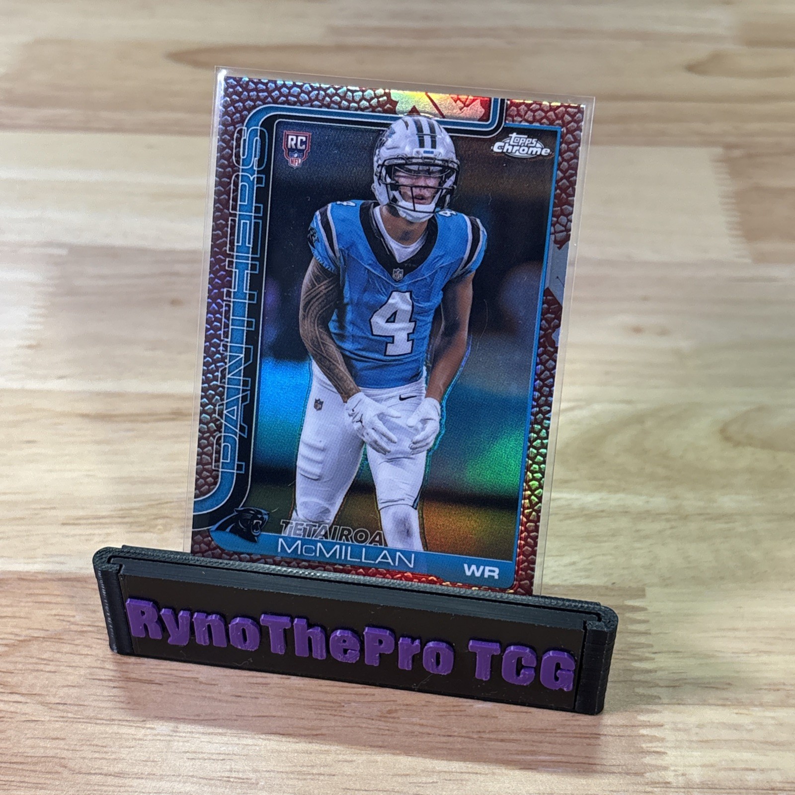 2025 Topps Chrome – Tetairoa McMillan RC #326 Leather Refractor Panthers