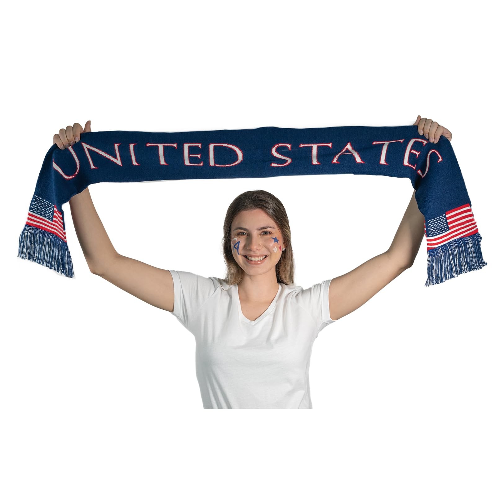 American Scarves Premium USA Soccer Team 59 inches x 6 inches, Multicolor