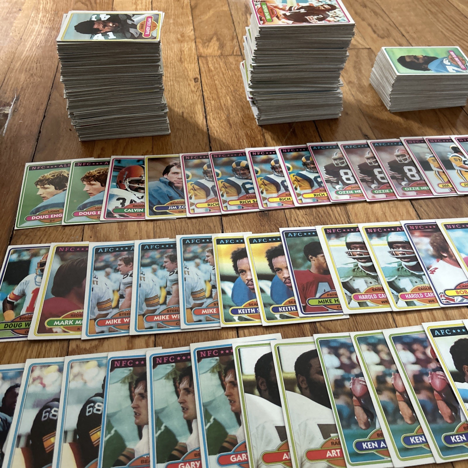1980 Topps Football Card Lot Over 1,300 Cards Stars, HOF, Checklists, Team cards