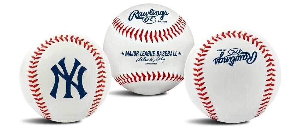 Rawlings MLB New York Yankees Team Logo Baseball, Official, White